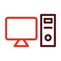 Computer Vector Thick Line Two Color Icons For Personal And Commercial Use.