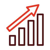 Bar Chart Vector Thick Line Two Color Icons For Personal And Commercial Use.