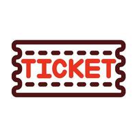 Ticket Vector Thick Line Two Color Icons For Personal And Commercial Use.