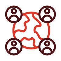 Connected Vector Thick Line Two Color Icons For Personal And Commercial Use.