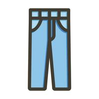 Trouser Vector Thick Line Filled Colors Icon For Personal And Commercial Use.