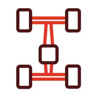 Axletree Vector Thick Line Two Color Icons For Personal And Commercial Use.