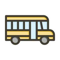 School Bus Vector Thick Line Filled Colors Icon For Personal And Commercial Use.