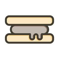 Ice Cream Sandwich Vector Thick Line Filled Colors Icon For Personal And Commercial Use.