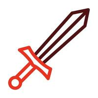 Sword Vector Thick Line Two Color Icons For Personal And Commercial Use.