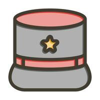 Kepi Hat Vector Thick Line Filled Colors Icon For Personal And Commercial Use.