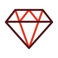 Diamond Vector Thick Line Two Color Icons For Personal And Commercial Use.
