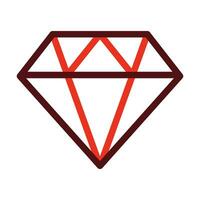 Diamond Vector Thick Line Two Color Icons For Personal And Commercial Use.