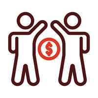 Partnership Vector Thick Line Two Color Icons For Personal And Commercial Use.