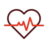 Heart Beat Vector Thick Line Two Color Icons For Personal And Commercial Use.