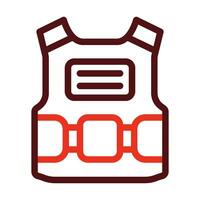 Bullet Proof Vest Vector Thick Line Two Color Icons For Personal And Commercial Use.