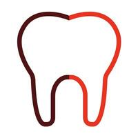 diente vector grueso línea dos color íconos para personal y comercial usar.