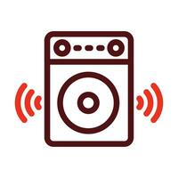 Speaker Vector Thick Line Two Color Icons For Personal And Commercial Use.