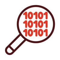 Code Search Vector Thick Line Two Color Icons For Personal And Commercial Use.