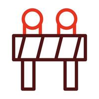 Road Block Vector Thick Line Two Color Icons For Personal And Commercial Use.