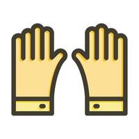 Gloves Vector Thick Line Filled Colors Icon For Personal And Commercial Use.