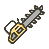 Chainsaw Vector Thick Line Filled Colors Icon For Personal And Commercial Use.