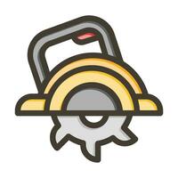 Circular Saw Vector Thick Line Filled Colors Icon For Personal And Commercial Use.