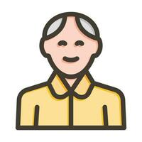 Elderly Vector Thick Line Filled Colors Icon For Personal And Commercial Use.