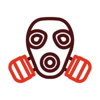 Gas Mask Vector Thick Line Two Color Icons For Personal And Commercial Use.