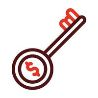 Key Of Success Vector Thick Line Two Color Icons For Personal And Commercial Use.