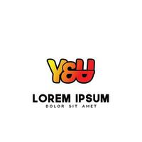 YU Initial Logo Design Vector