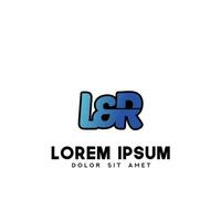 lr inicial logo diseño vector