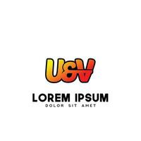 UV Initial Logo Design Vector