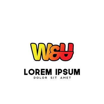 WU Initial Logo Design Vector