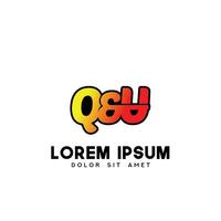QU Initial Logo Design Vector