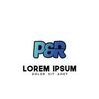 PR Initial Logo Design Vector