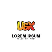 ux inicial logo diseño vector
