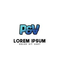 pv inicial logo diseño vector