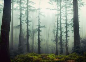 niebla en el bosque foto