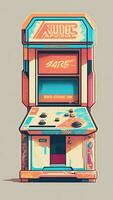 Retro arcade machine. AI Generated. photo