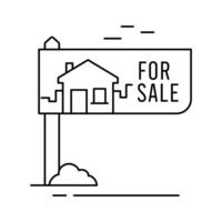 House for Sale Icon. Property Listing, Real Estate Sale. vector