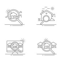 House Hunting Lens,Home Inspection,Real Estate Search,Residential Exploration,House Discovery Icon,Housing Market Search,Neighborhood Scan. vector