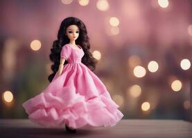 gratis Barbie muñeca en sencillo fondo, ai generativo foto
