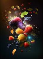 Foods realistic wallpaper photo free download, Ai Generative