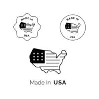 Made in USA Seal. Proudly display the origin of your products with this iconic Made in USA icon. vector