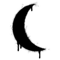 Spray Painted Graffiti crescent moon Sprayed isolated with a white background. vector