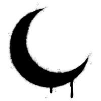 Spray Painted Graffiti crescent moon Sprayed isolated with a white background. vector