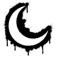 Spray Painted Graffiti crescent moon Sprayed isolated with a white background. vector