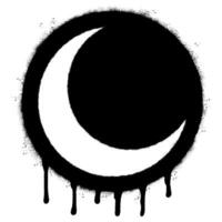 Spray Painted Graffiti crescent moon Sprayed isolated with a white background. vector