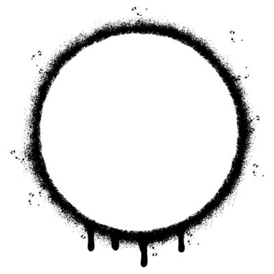 Spray Painted Graffiti round icon Sprayed isolated with a white background.