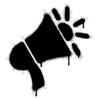 Spray Painted Graffiti Megaphone icon Sprayed isolated with a white background. vector