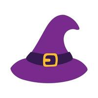 Witch Hat for Halloween Flat Hand Drawn Doodle Vector Illustration