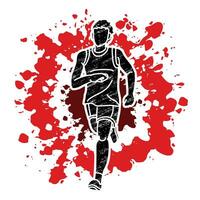 Marathon Runner Action Sport Graphic Vector