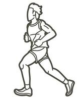 Outline A Man Running vector