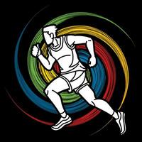 un hombre corriendo deporte gráfico vector